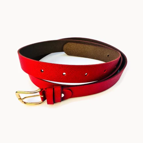Curea damă roșu, piele naturală, 2,5 cm Curea damă roșu, culoare roșu, lățime 2,5 cm – Marochinaria Cleja