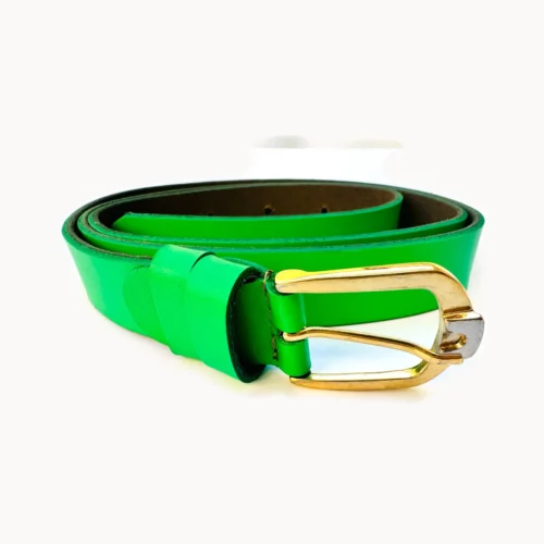 Curea damă verde, piele naturală, 2,5 cm Curea damă verde, culoare verde, lățime 2,5 cm – Marochinaria Cleja