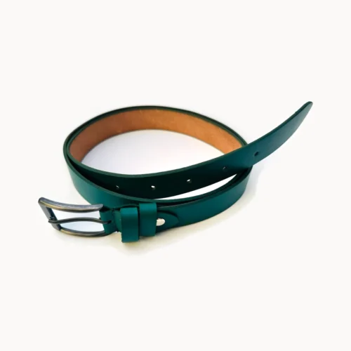 Curea damă verde închis, piele naturală, 2,5 cm Curea damă verde închis, culoare verde închis, lățime 2,5 cm – Marochinaria Cleja